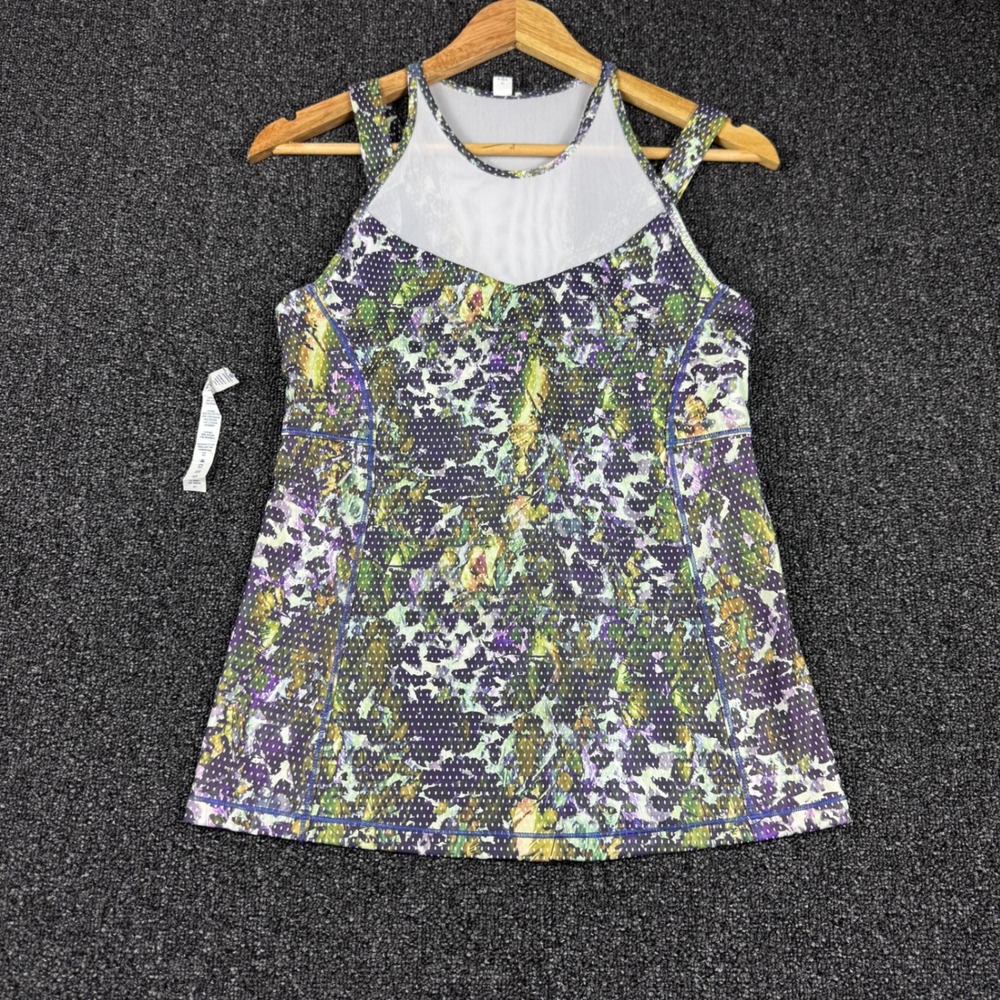 Lululemon No Limits Tank Top Mesh Racerback 8 Multicolor good activewear